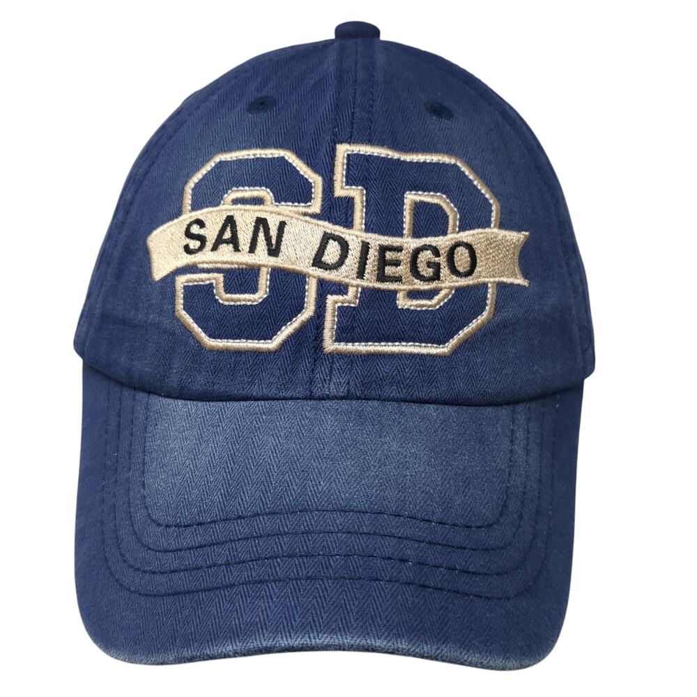 San Diego SD Strapback Hat Blue One Size Adjustable Embroidered Strand